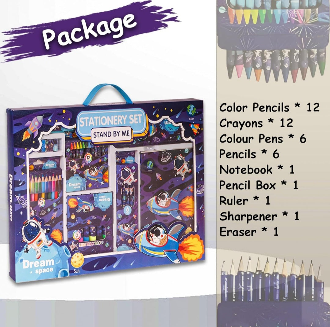 Dream Space All-in-One Stationery Gift Set For Kids-41 Pcs