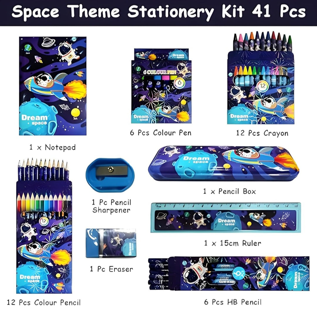 Dream Space All-in-One Stationery Gift Set For Kids-41 Pcs