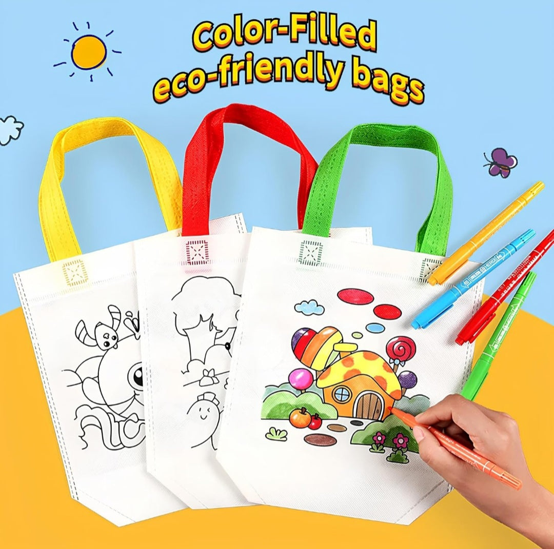 DIY Eco-Friendly Coloring Gift Bag For Kids (12 Pcs)