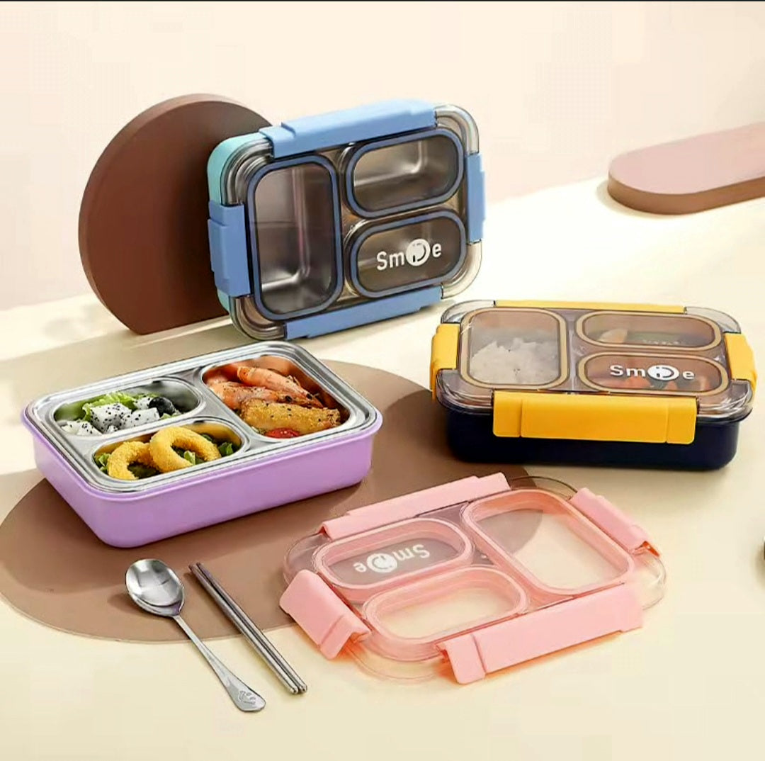 Stainless Steel Lunch Box- 3 Grid