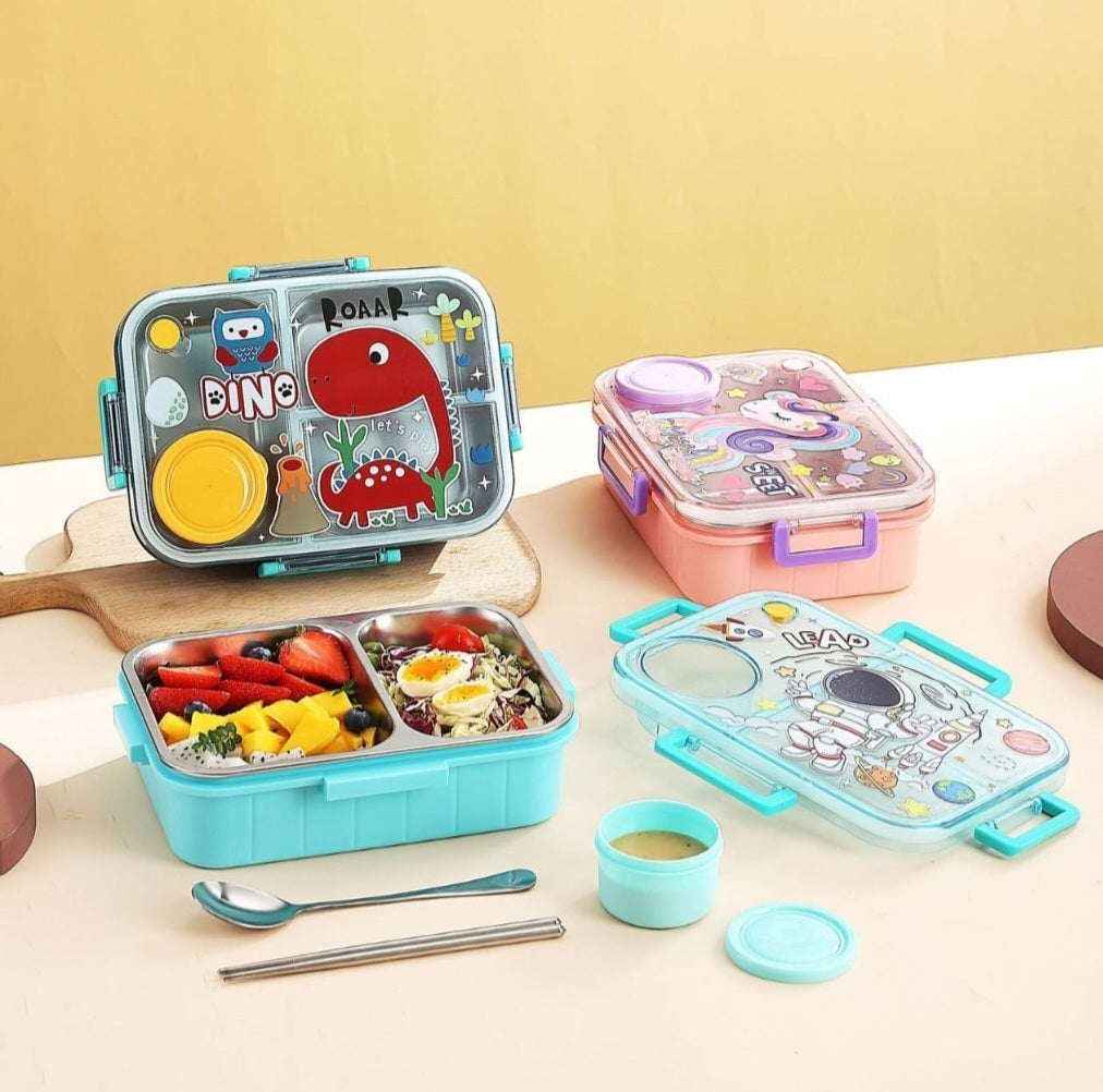 Stainless Steel Lunch Box-3 Grid 750ML+80ML