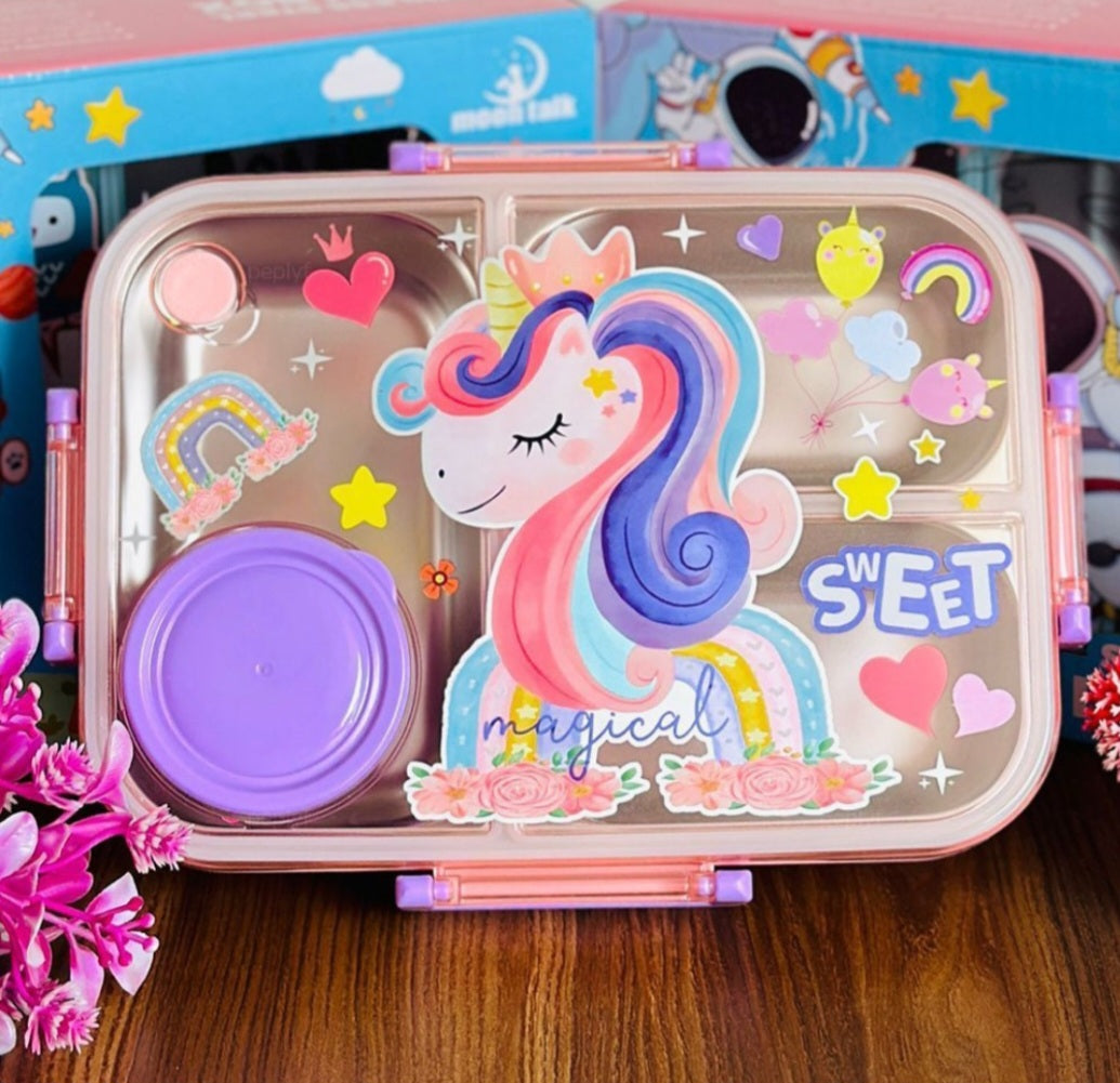 Stainless Steel Lunch Box-3 Grid 750ML+80ML