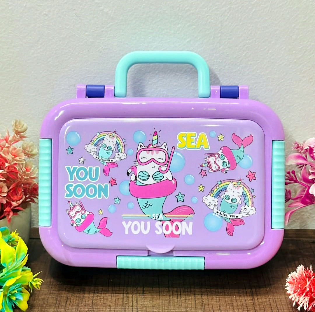 Bento Stainless Steel Lunch Box-3 Grid (650ML+80ML)