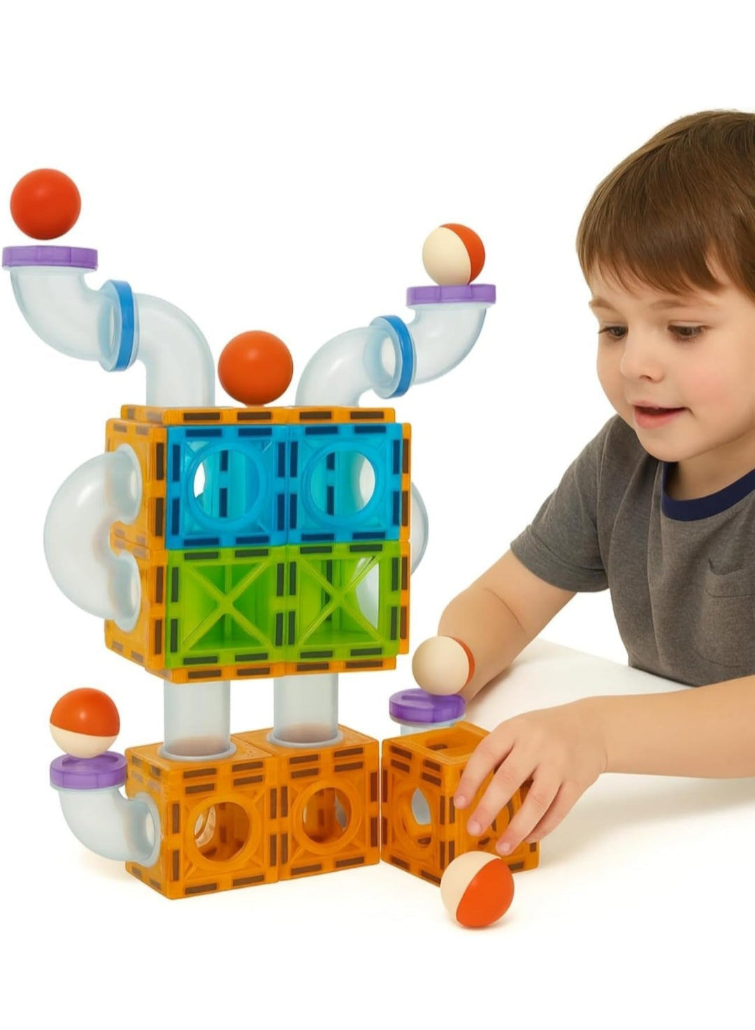 Magnetic Tiles-25Pcs-Rolling Ball Building Blocks For Kids