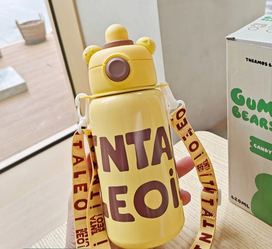 Beautiful Gummy Bear Stainless Steel Dual Water Sipper/Bottle For Kids