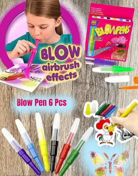 Blow Pens Set of 6 pcs color spray